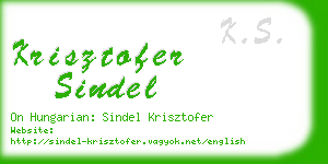 krisztofer sindel business card